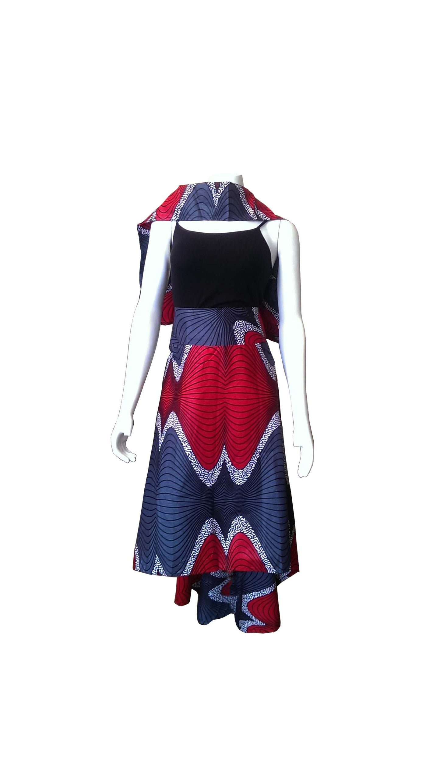 Plus Size Hi-Low Skirt with Scarf (Size 26)