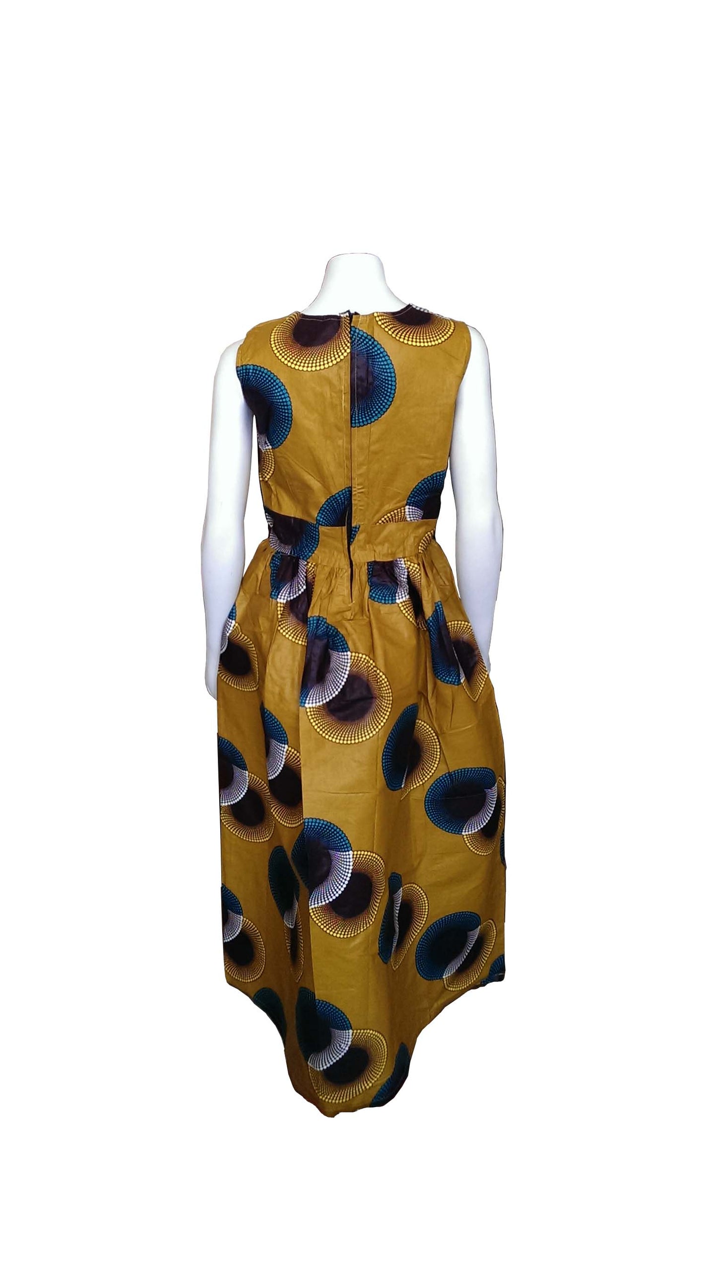 V-Neck Long African Dress (Size 8-10)