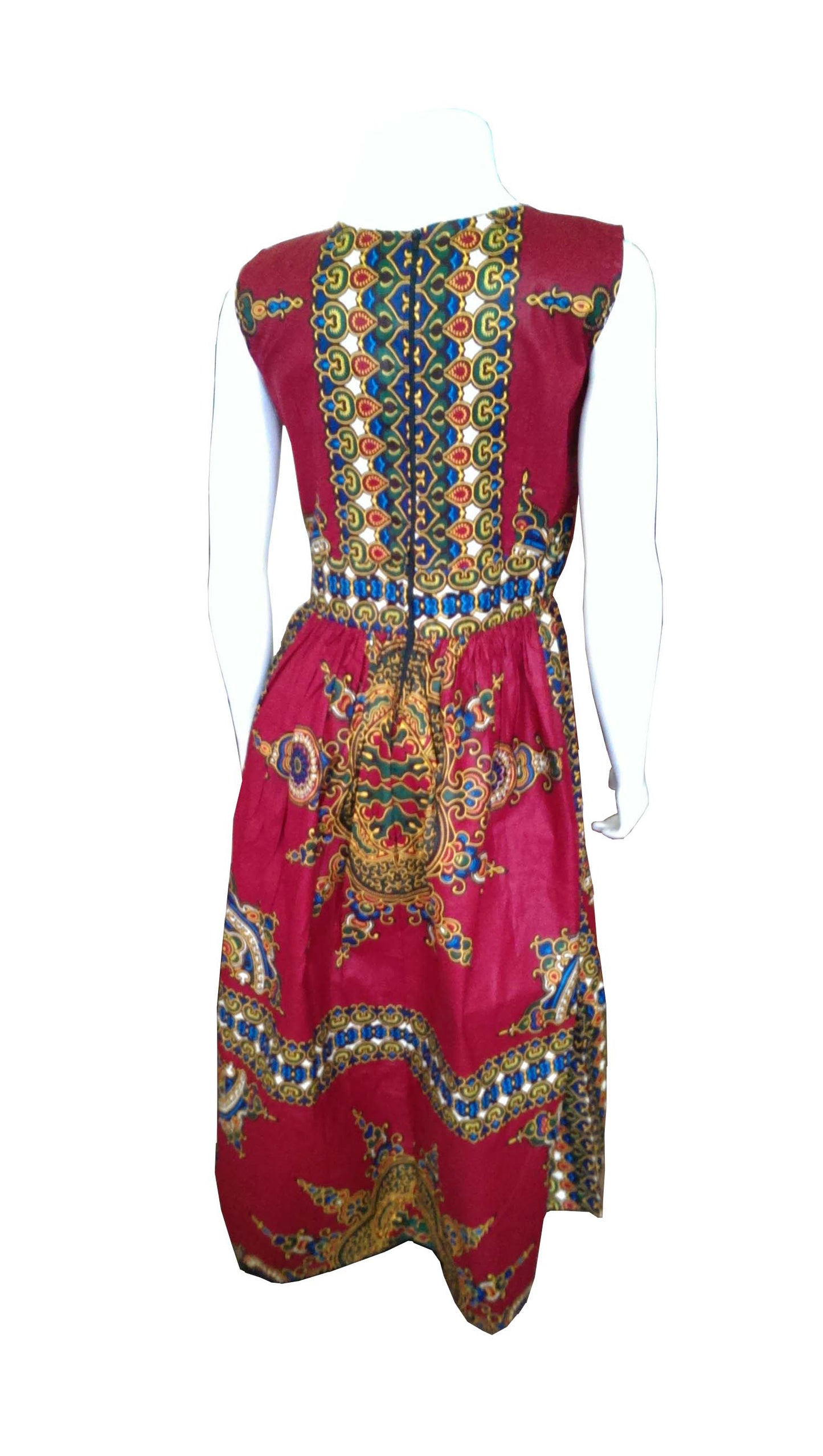Farida Maroon Dress with Ornate Designs
