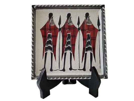 Maasai Warriors Hand Made Soap Stone Plate Made in Kenya