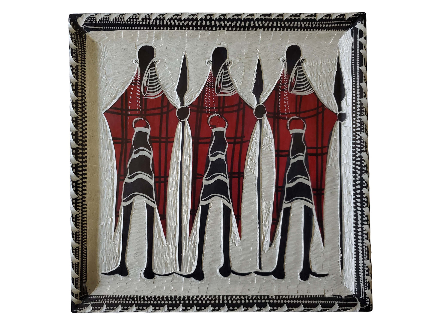 Maasai Warriors Hand Made Soap Stone Plate Made in Kenya