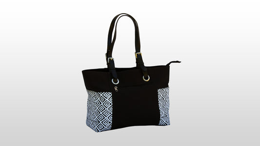 Black and White Tote Bag with African design