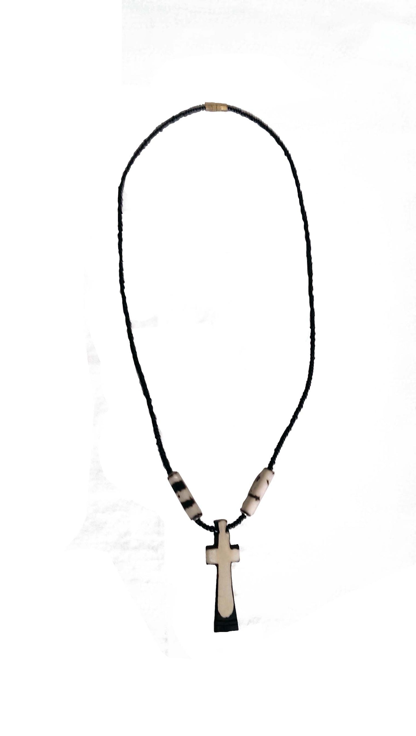 White and Black Cross Necklace (Unisex)