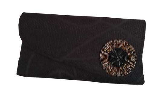 Black Clutch With Beaded Design