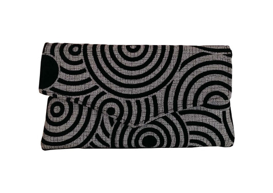 Grey and Black African Clutch