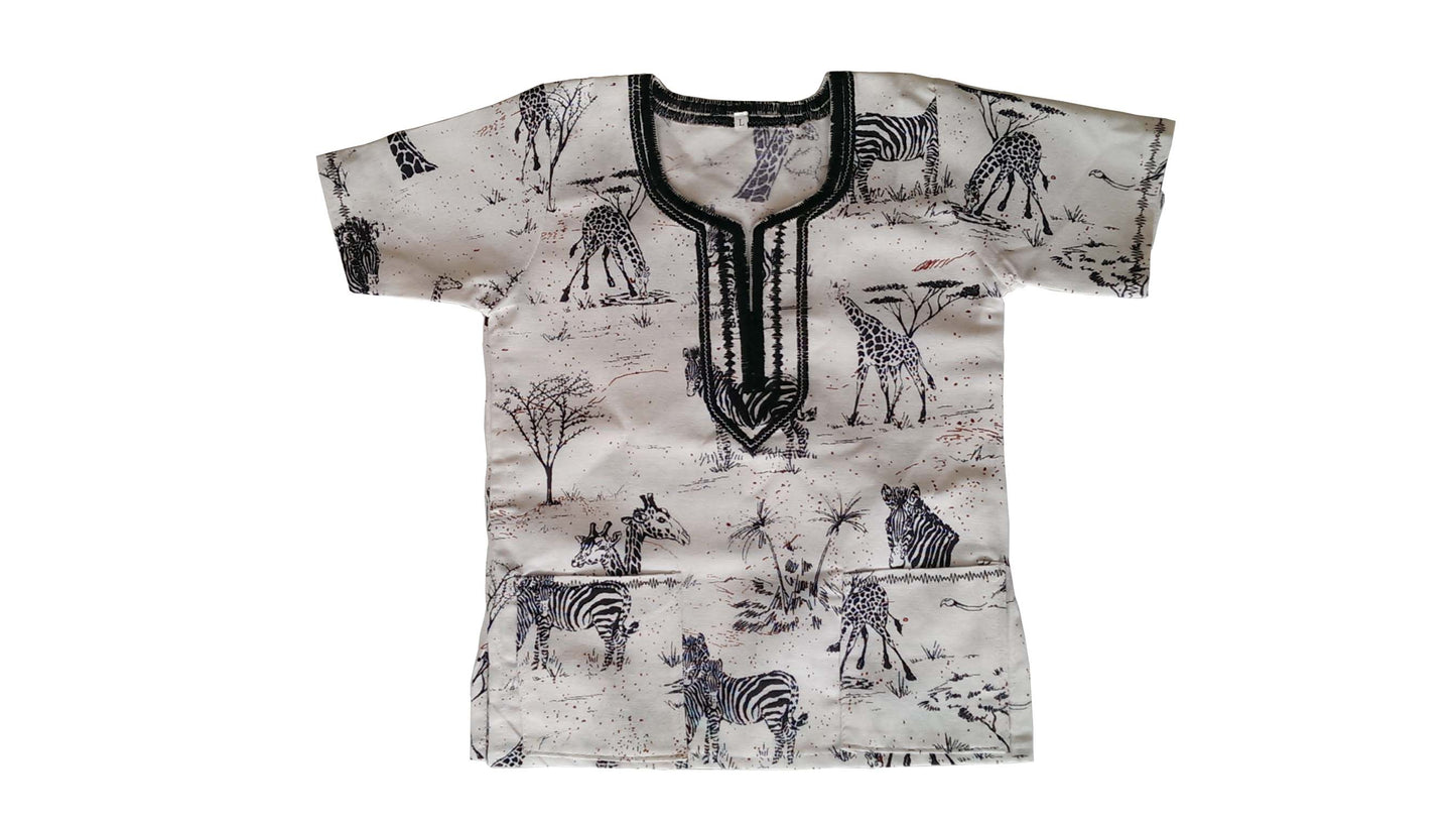 Children's Zebra and Giraffe Shirt