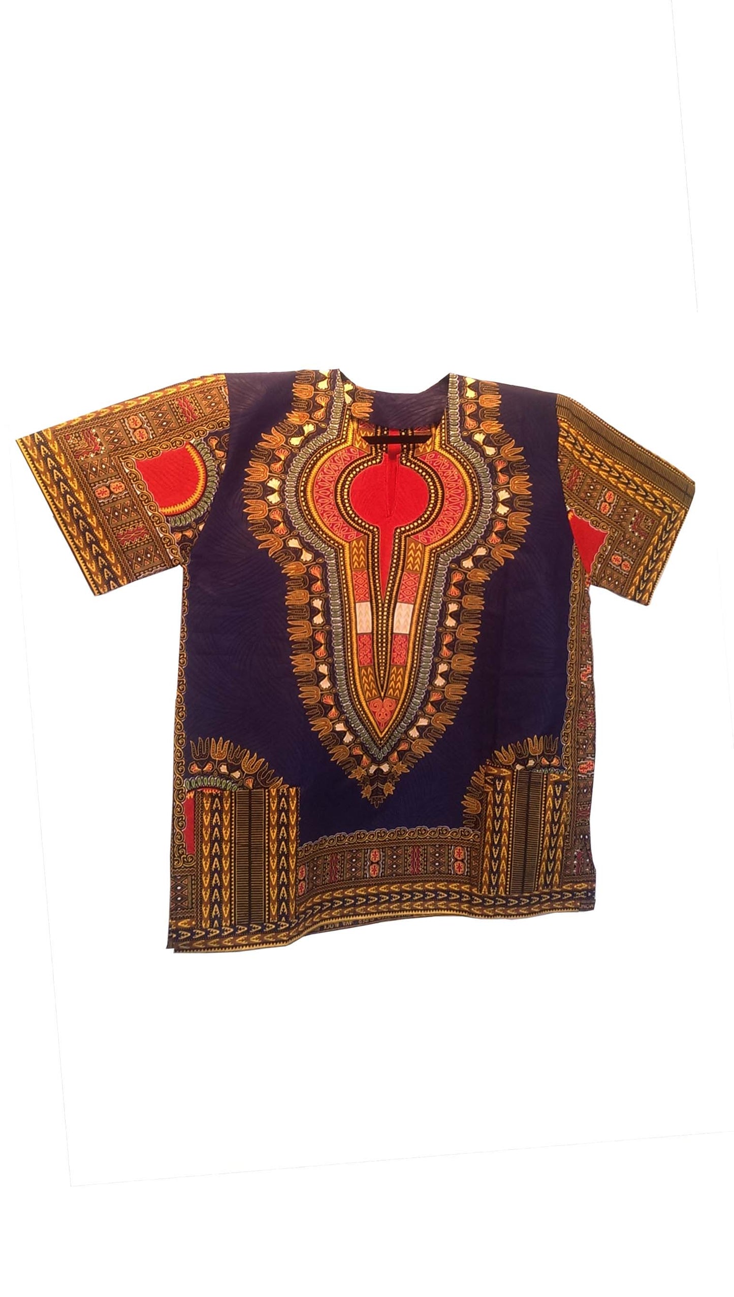 African Dashiki/Shirt Navy and Multicolored Design