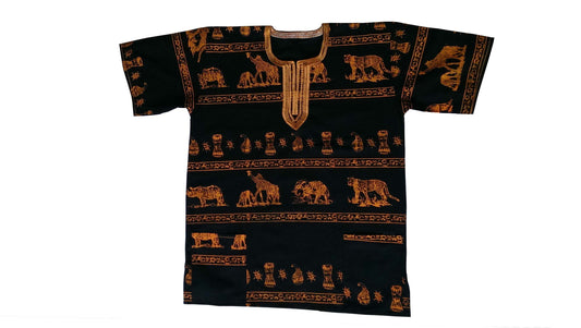 African Dashiki - Wildlife and Musical Instruments Shirt