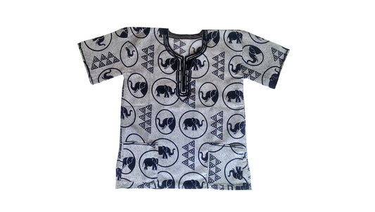 African Dashiki/Shirt with Elephants