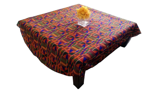 African Print Multi-colored Table Cloth (Oval)