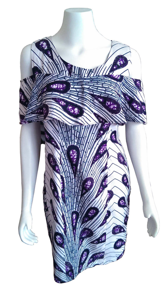 Furaha Purple and White Dress (Size 10)