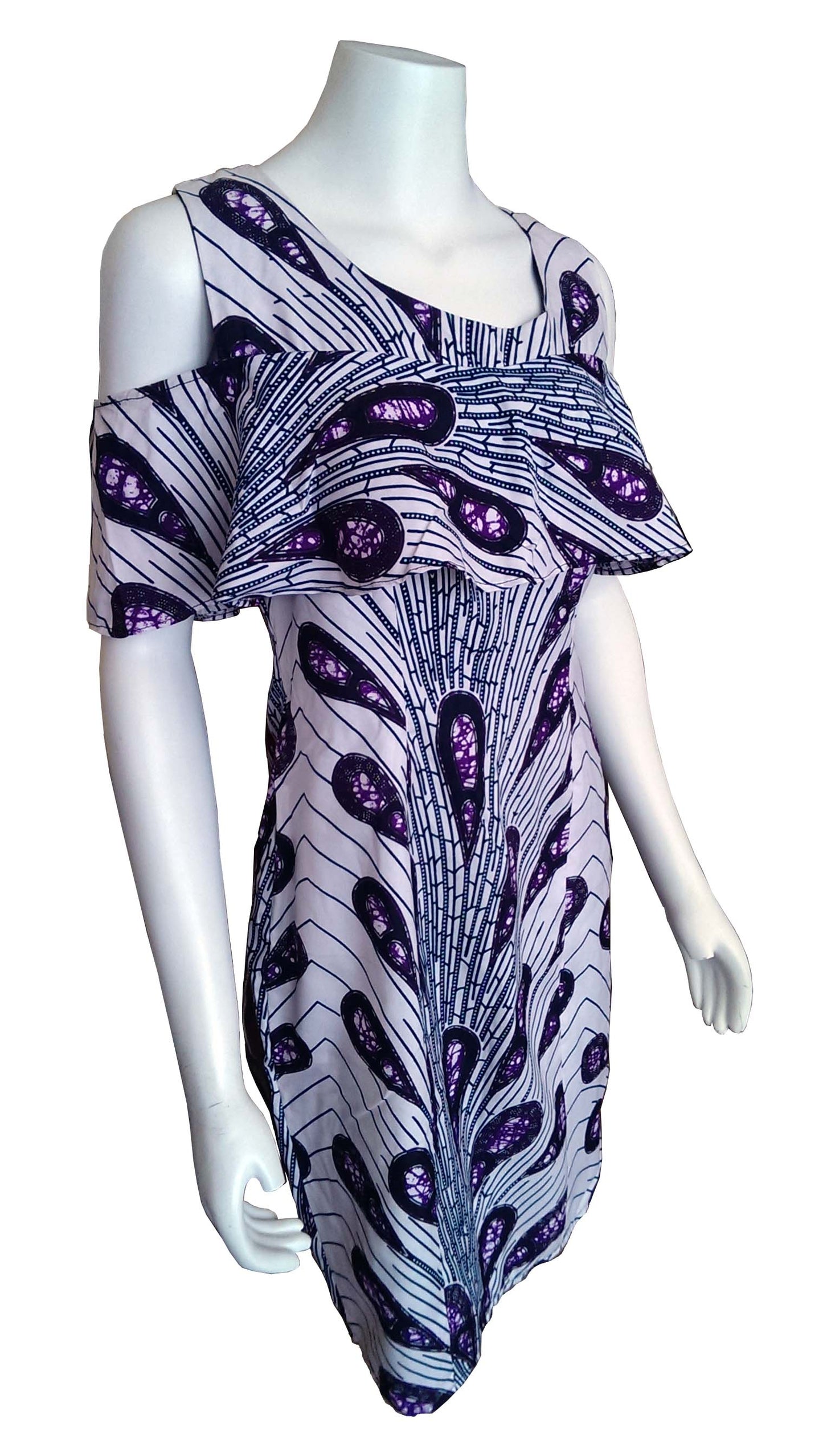 Furaha Purple and White Dress (Size 10)