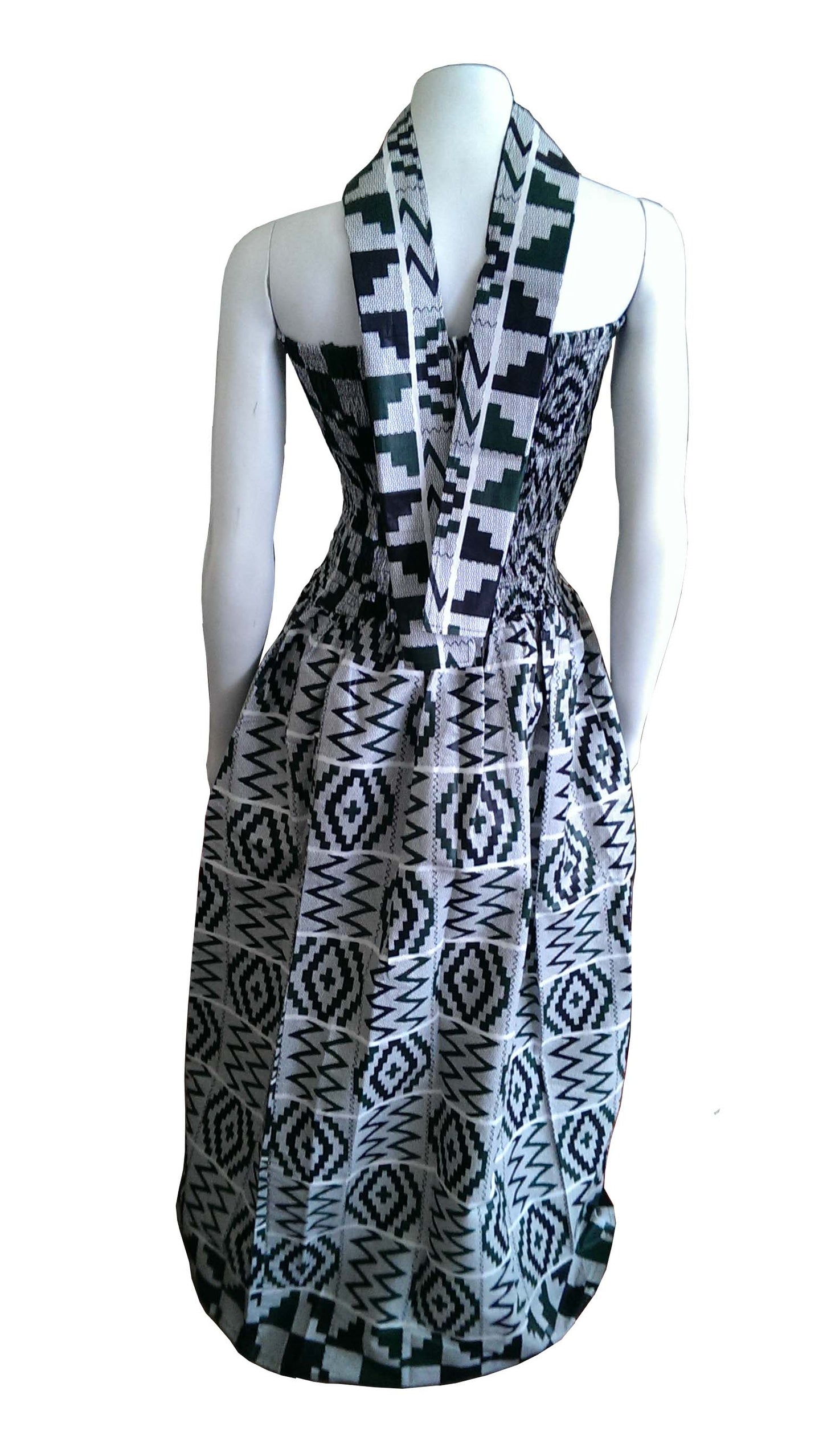 Cleo Strapless Dress in African Print