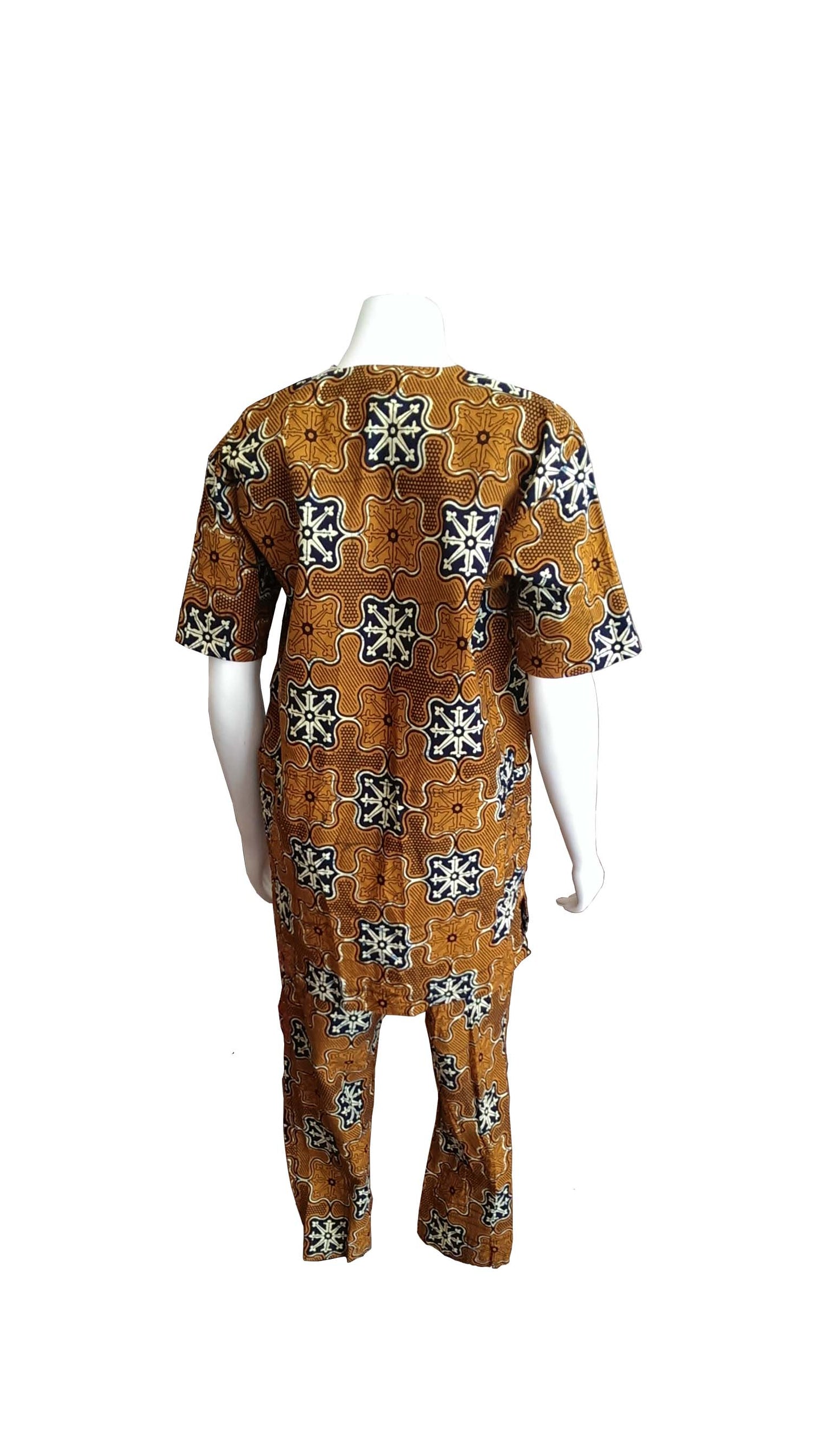 Pant Suit with African Print (Unisex)