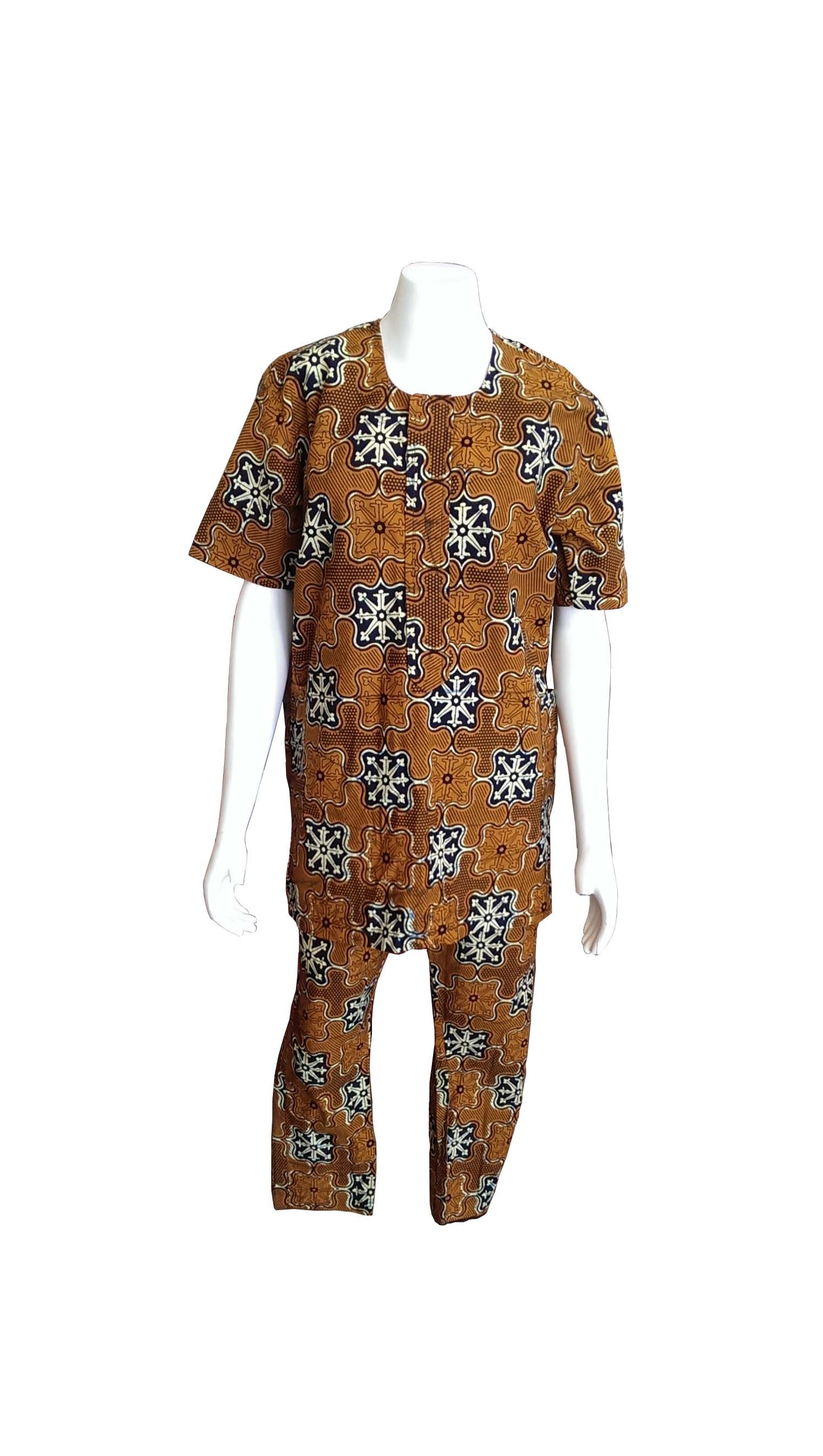 Pant Suit with African Print (Unisex)