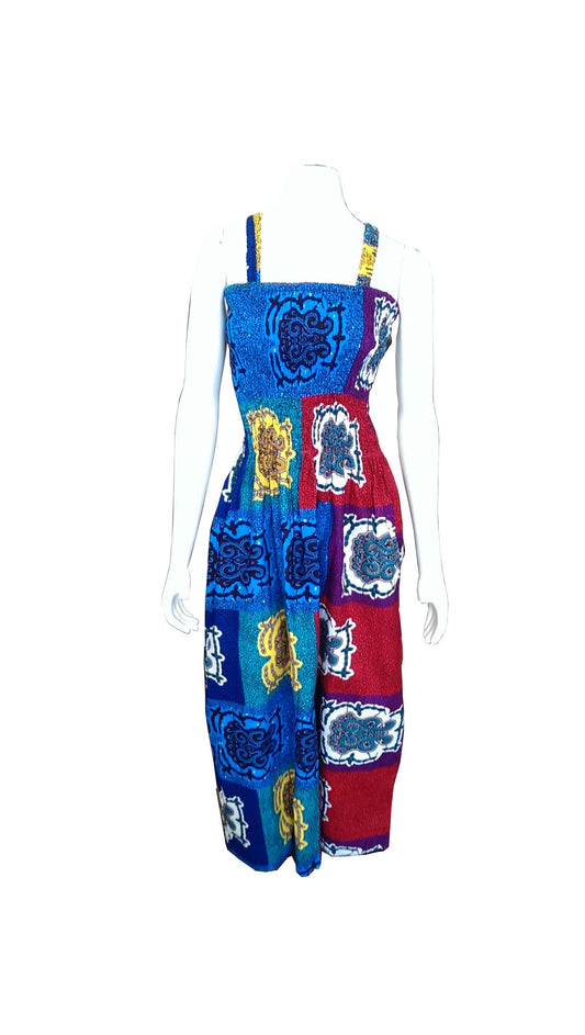 Furaha Sun Dress Multicolored Square African Print