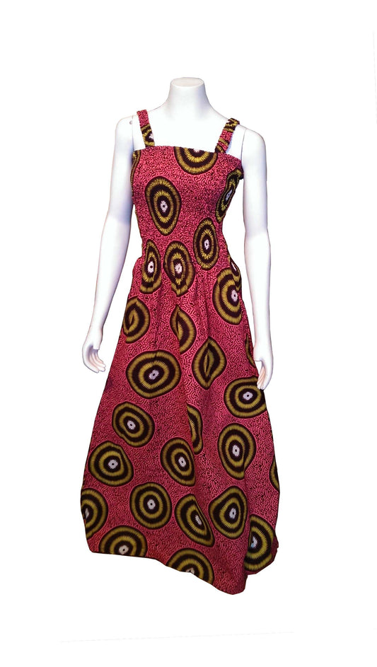 Sundress in Pink and Yellow, Brown and White (Size 6)